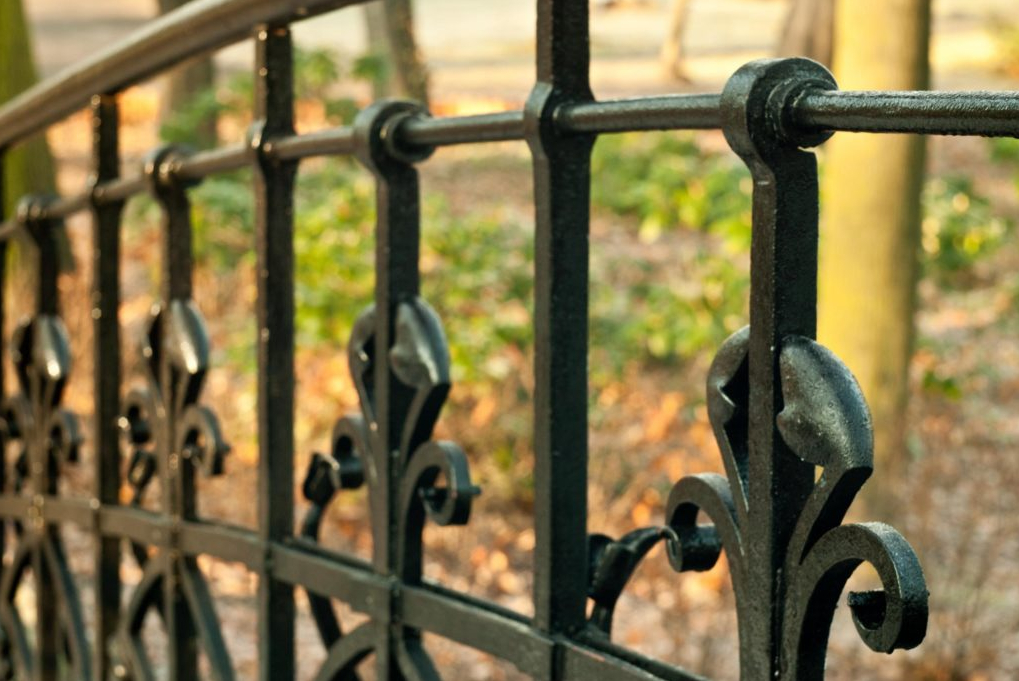 this image shows wrought iron fence in Rocklin, California