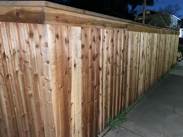 this is a picture of douglas fir fence in Rocklin, CA