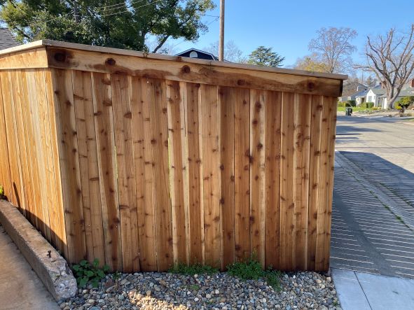 this is a picture of Douglas fir fence in Rocklin, CA